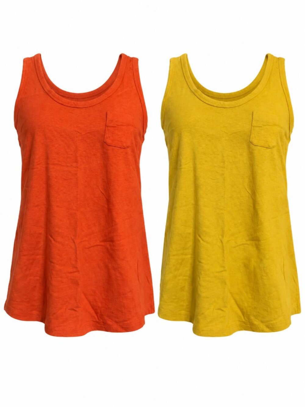 GAP Bundle of 2 Pocket Tank Tops - Orange & Mustard - NWT - S